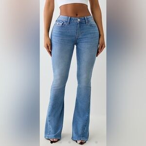 True Religion JOEY MID RISE FLARE JEAN embroidered pockets size 30
